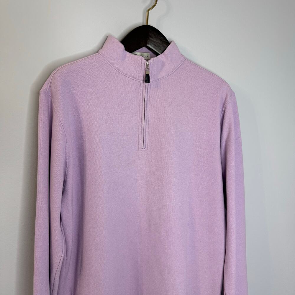 Peter Millar Men's Spur Purple Melange Fleece Quarter Zip Top Preppy Golf Mens M - Picture 2 of 8